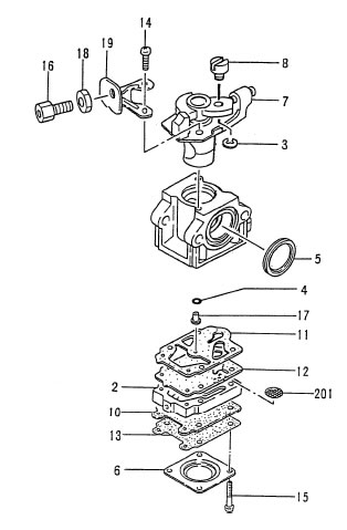 Carburetor Parts, 35cc - Click Image to Close